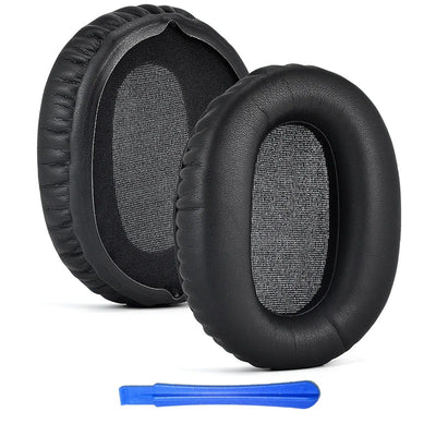 2 Coussinets De Remplacement En Cuir Pour écouteurs/casque - 7,5x7,5x2,5 Cm - Mousse Confort, Isolation Sonore - Noir